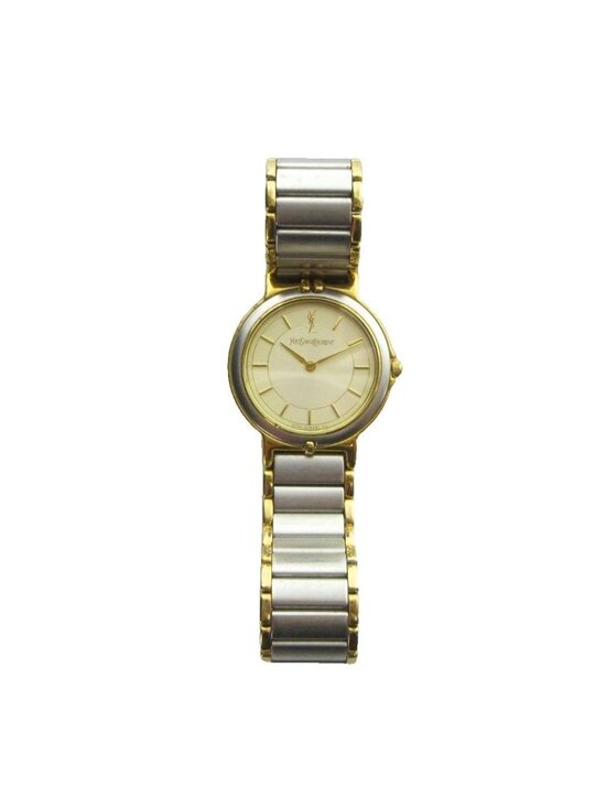 Saint Laurent 2200 Watch Quartz Logo Silver
